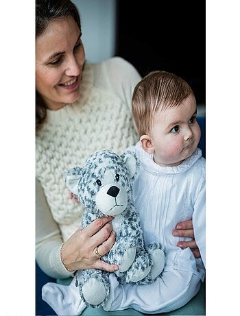 Peluche Bouillotte Léopard blanc