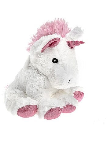 Peluche Bouillotte Licorne blanche - Made in France
