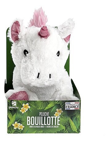 Peluche Bouillotte Licorne blanche - Made in France