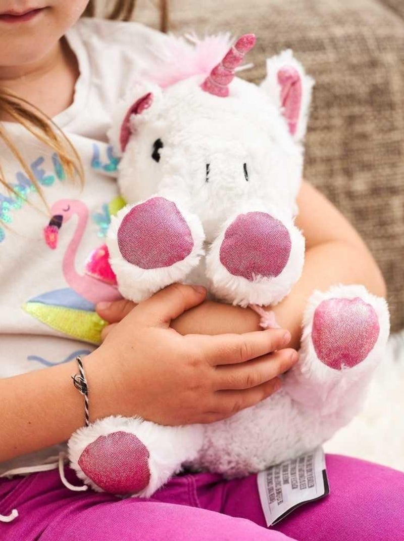 Peluche Bouillotte Licorne blanche - Made in France Blanc - Kiabi