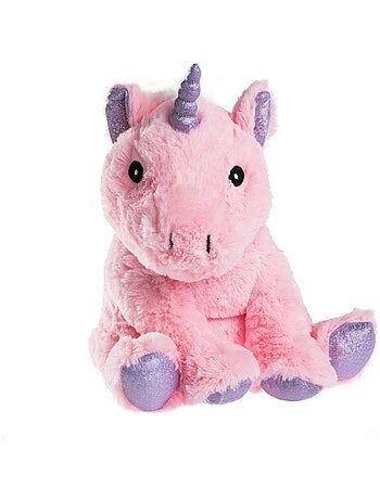 Peluche Bouillotte Licorne Rose - Made in France