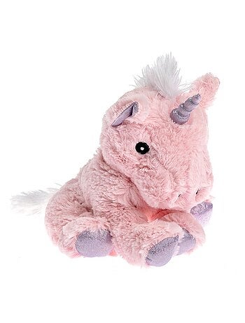 Peluche Bouillotte Licorne Rose - Made in France