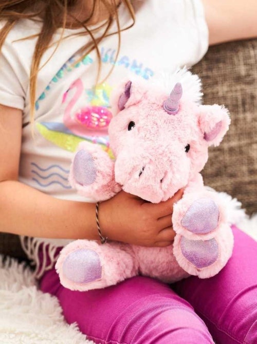 Peluche Bouillotte Licorne Rose - Made in France - Kiabi