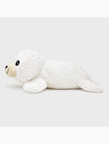 Peluche bouillotte otarie blanche - made in france