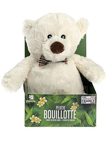 Peluche Bouillotte Ours Blanc - Made in France