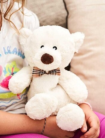 Peluche Bouillotte Ours Blanc - Made in France