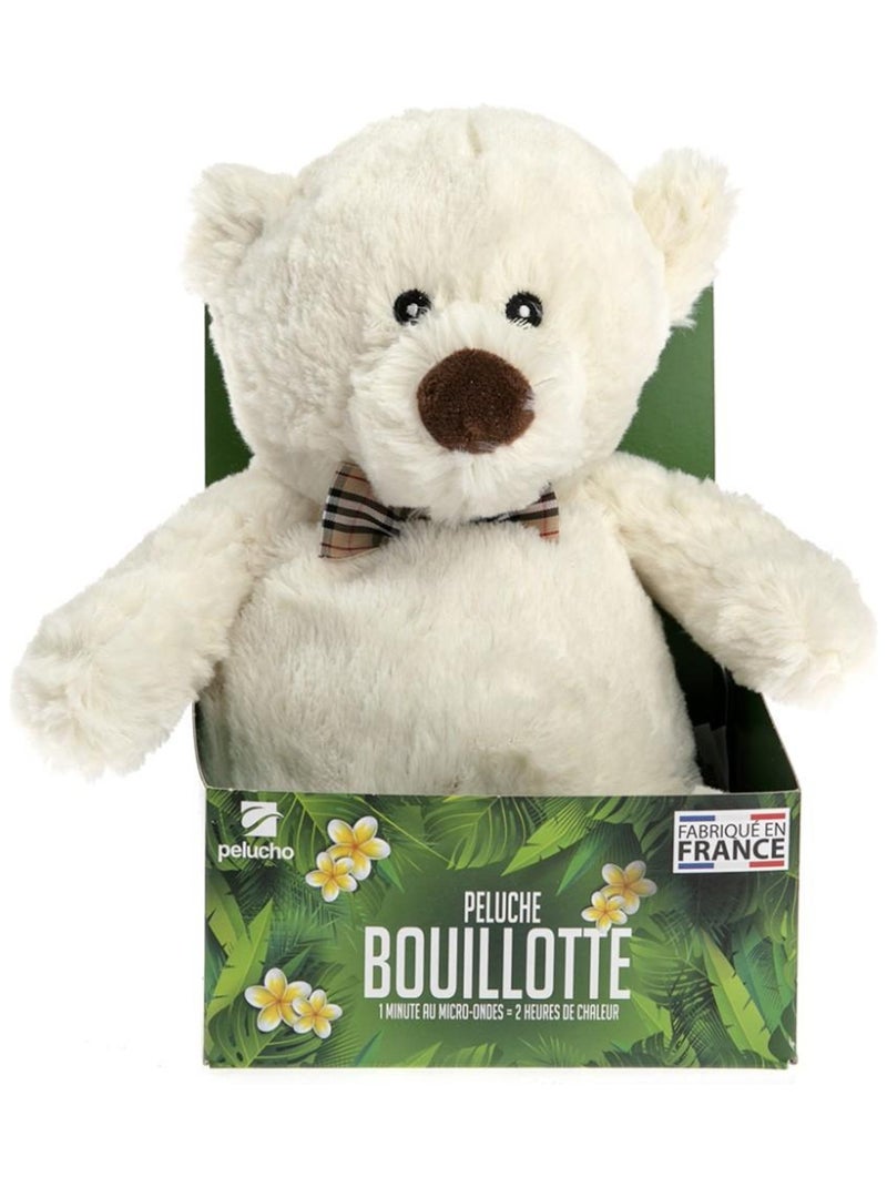 Peluche Bouillotte Ours Blanc - Made in France Beige - Kiabi
