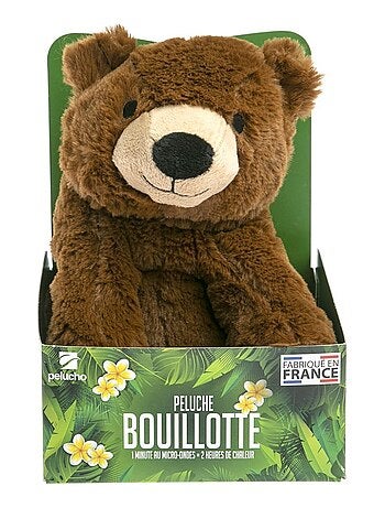 Peluche Bouillotte Ours Brun - Made in France