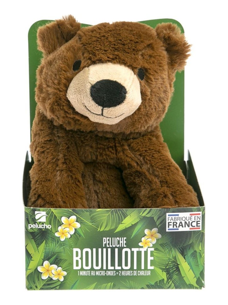 Peluche Bouillotte Ours Brun - Made in France Marron - Kiabi