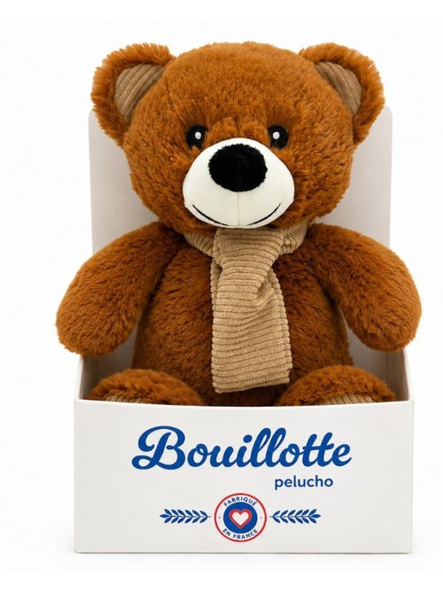 Peluche bouillotte ours marron - made in france - Kiabi