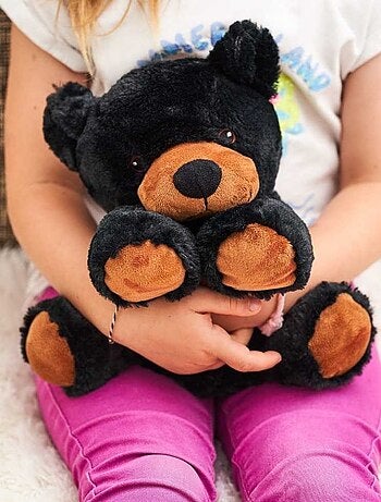 Peluche Bouillotte Ours noir - Made in France