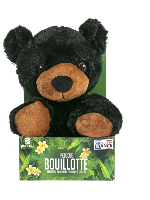 Peluche Bouillotte Ours noir - Made in France - Kiabi