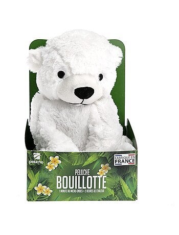 Peluche Bouillotte Ours polaire - Made in France