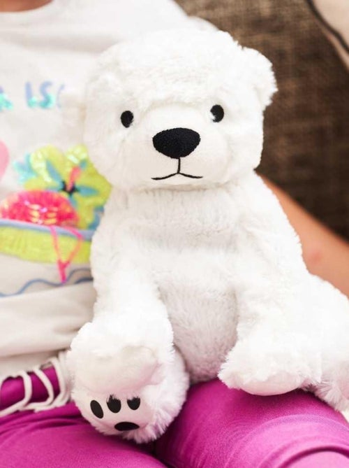 Peluche Bouillotte Ours polaire - Made in France - Kiabi