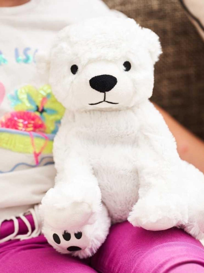 Peluche Bouillotte Ours polaire - Made in France Blanc - Kiabi