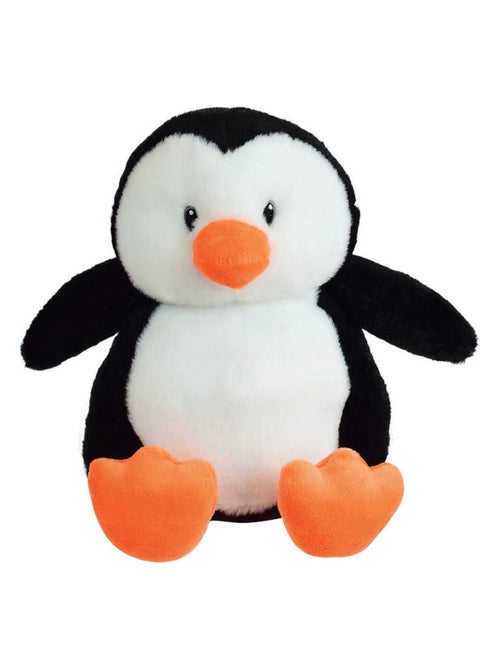 Peluche bouillotte Pingouin noir et blanc - Haut 19 cm - Kiabi