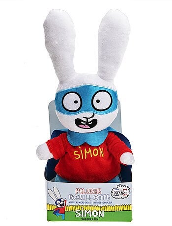 Peluche Bouillotte Simon super lapin - Made in France