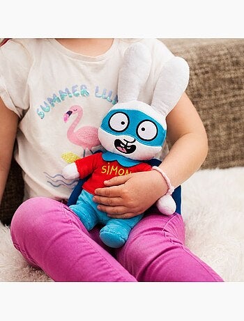 Peluche bouillotte simon super lapin - made in france