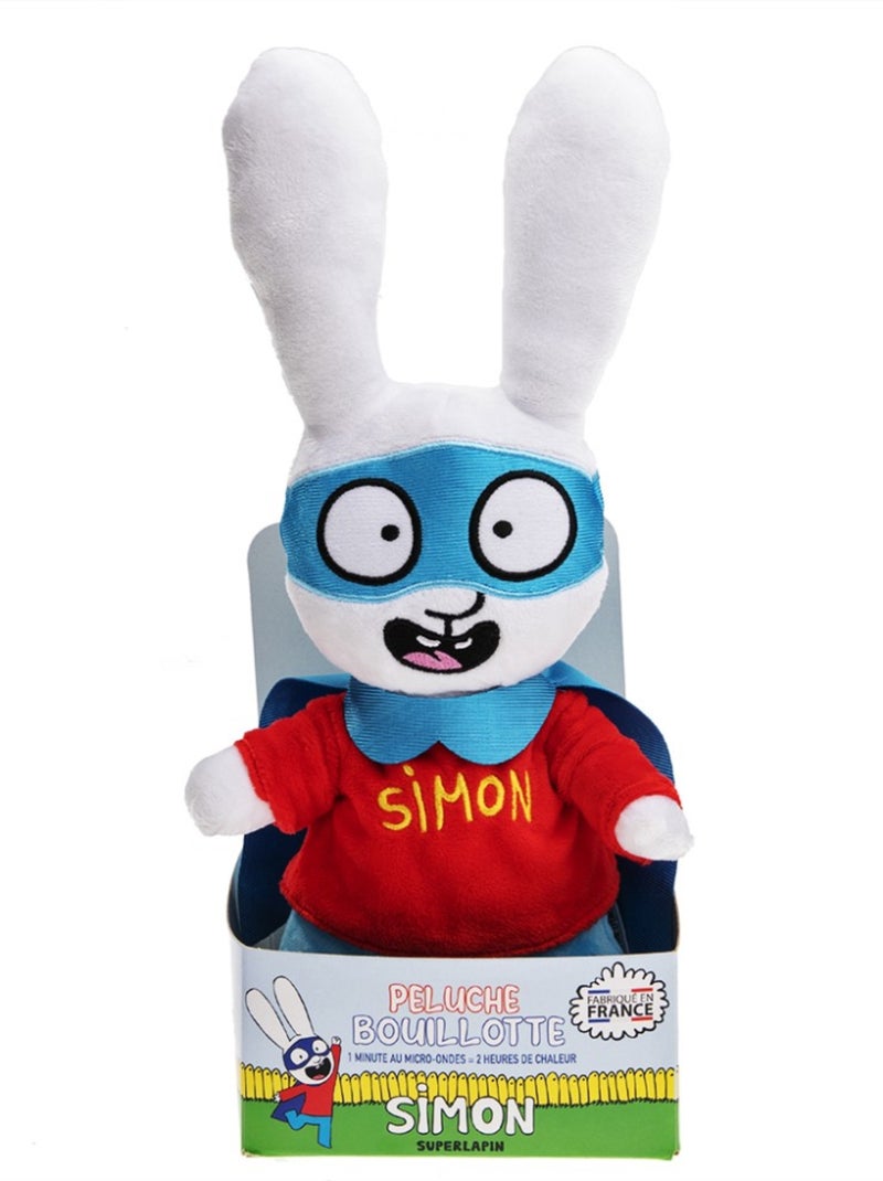 Peluche Bouillotte Simon super lapin - Made in France Marron - Kiabi