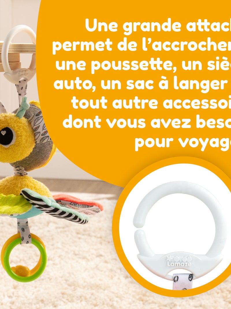Peluche buzzy l’abeille à clip pour landau et poussette Multicolore - Kiabi