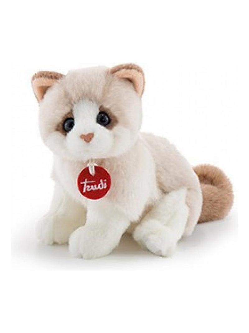 Peluche chat Brad beige et blanc Multicolore - Kiabi