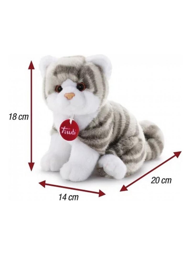 Peluche chat tigré gris 20 cm Gris - Kiabi
