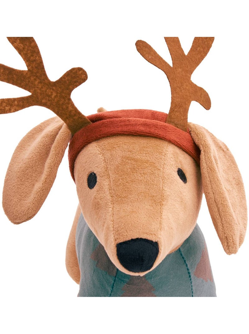 Peluche chien de noël rouge et vert Vert - Kiabi