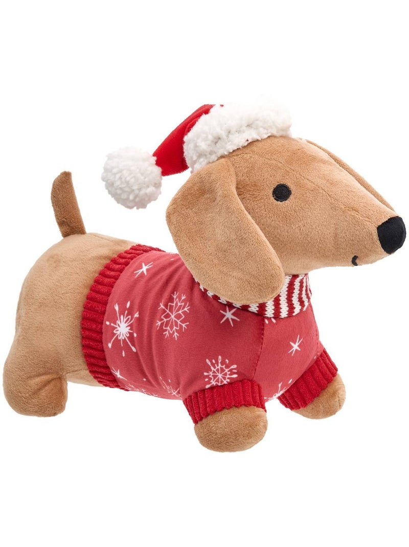 Peluche chien de noël rouge et vert Vert - Kiabi