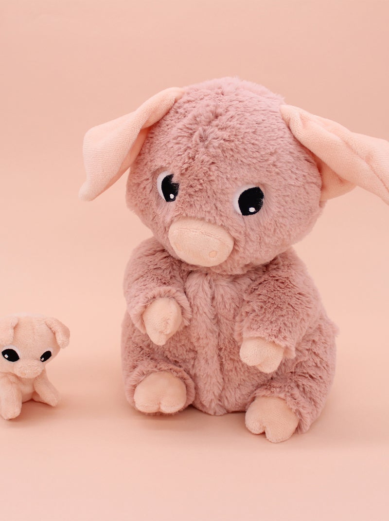 Peluche cochon maman et son bébé rose Rose - Kiabi