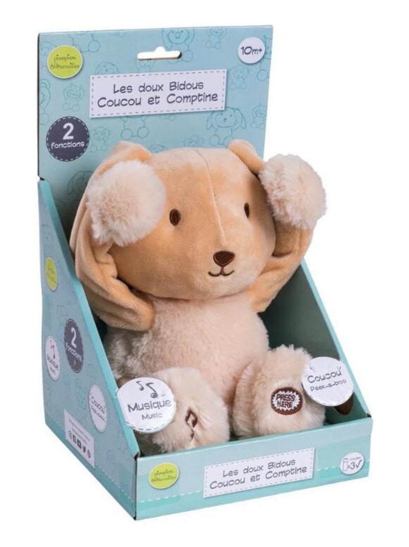 Peluche Coucou et Comptine Valentin Le lapin Beige - Kiabi