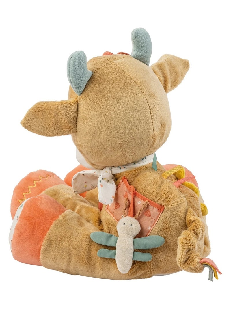 Peluche d'activité Vache Mila 45 cm Orange - Kiabi