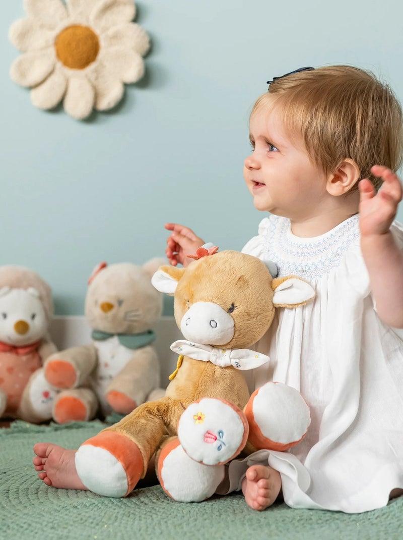 Peluche d'activité Vache Mila 45 cm Orange - Kiabi