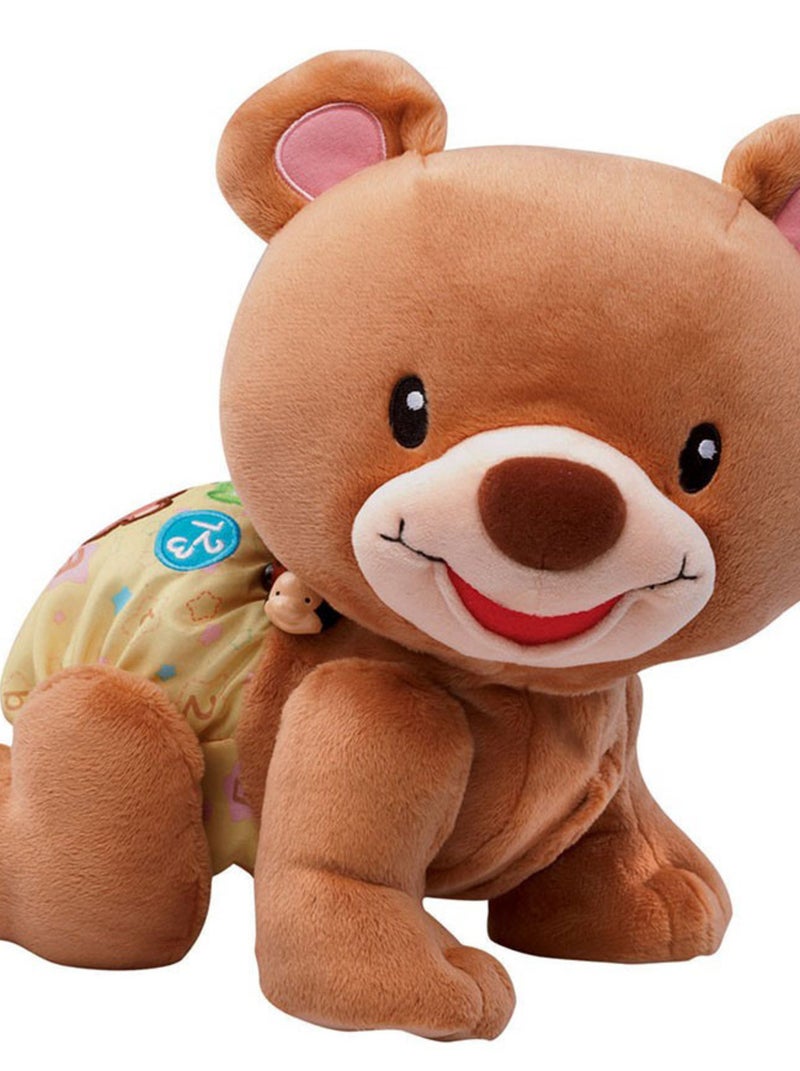 Peluche d'activités musicale Ourson, 1, 2, 3, suis-moi Marron - Kiabi