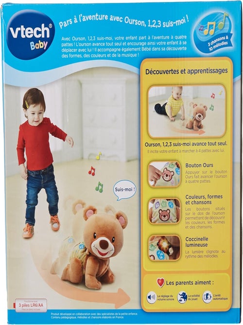 Peluche d'activités musicale Ourson, 1, 2, 3, suis-moi - Kiabi