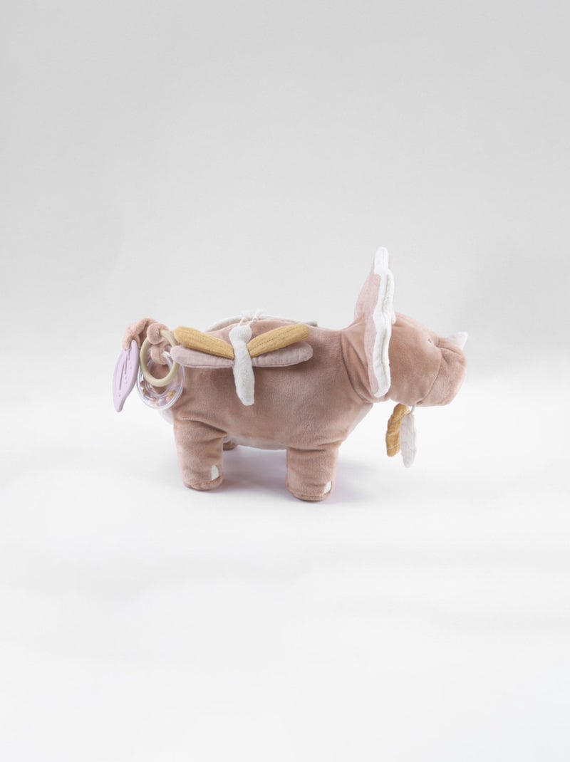 Peluche d'activités Popsie en Veloudoux® et mousseline de coton, poudré Noukie's Rose - Kiabi