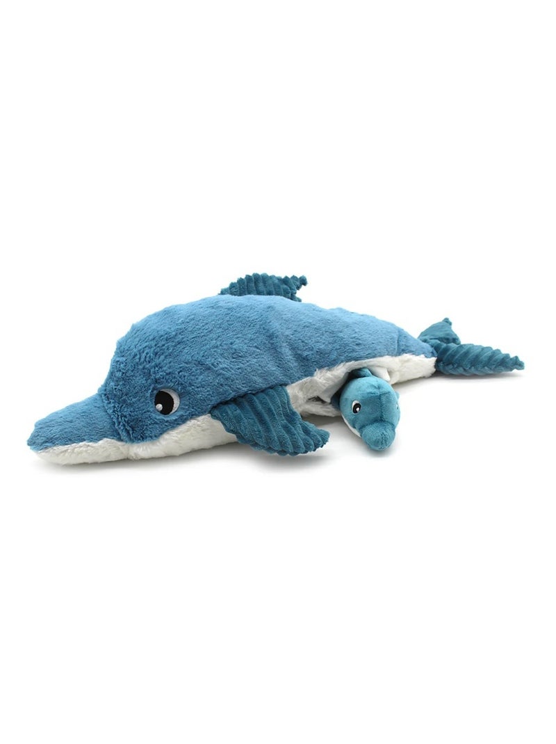 Peluche dauphin maman et son bébé bleu Bleu - Kiabi