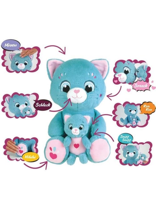 Peluche douce - JEMINI - TOONIES - Maman Chat intéractive et son bébé - +/- 26 cm - 6 fonctions - Kiabi Peluche douce - JEMINI - TOONIES - Maman Chat intéractive et son bébé - +/- 26 cm - 6 fonctions - Kiabi