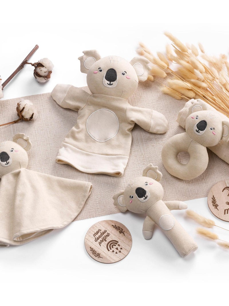 Peluche doudou coton bio Koala Beige - Kiabi