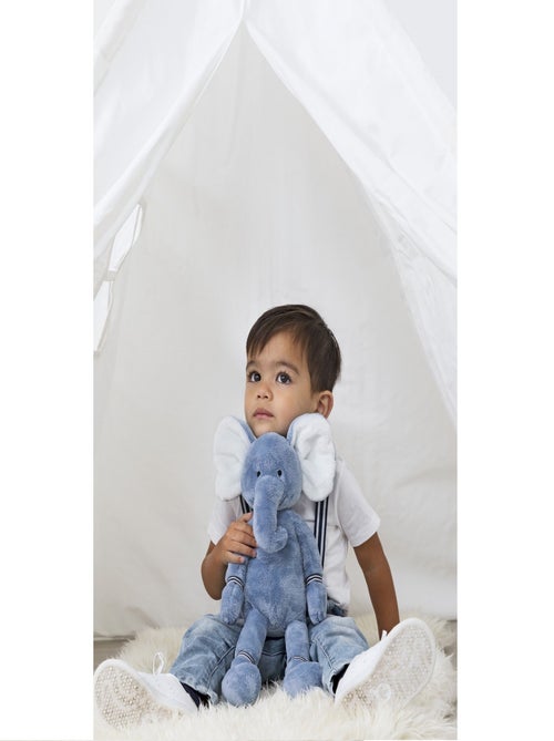 Peluche Eléphant bleu Emoji 40 cm - Kiabi