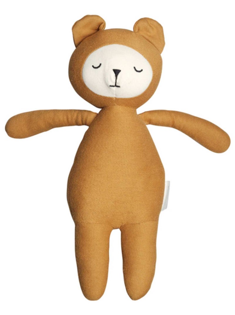 Peluche En Coton Bio Ours Ocre Buddy (28 Cm) Jaune - Kiabi