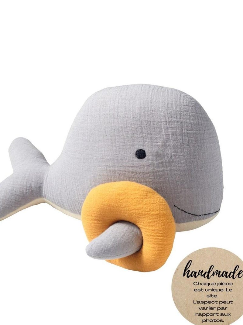Peluche en coton mousseline baleine "Bobby" N/A - Kiabi