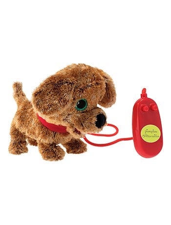 Peluche filoguidée chien Noisette marche avec moi !