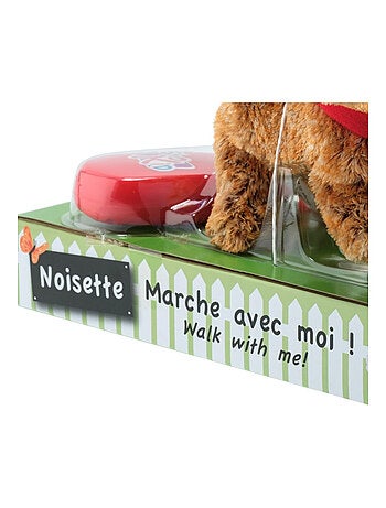 Peluche filoguidée chien Noisette marche avec moi !