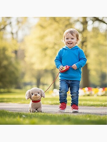 Peluche filoguidée chien Victor marche avec moi