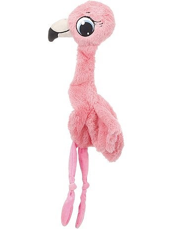 Peluche flamant rose grand yeux pour chien
