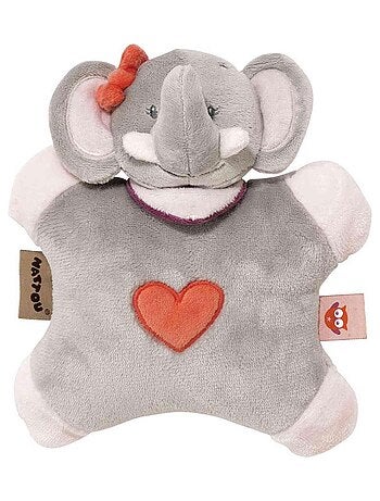 Peluche flatsie adèle l'éléphante grise