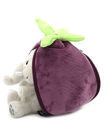 Peluche flipetz eléphant aubergine