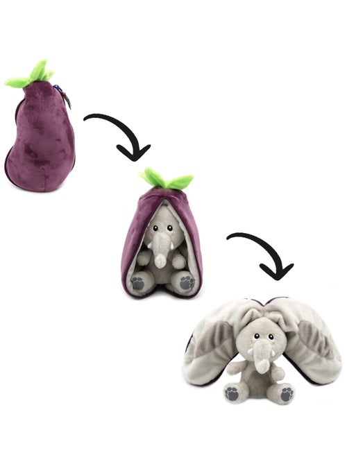 Peluche Flipetz Eléphant Aubergine - Kiabi