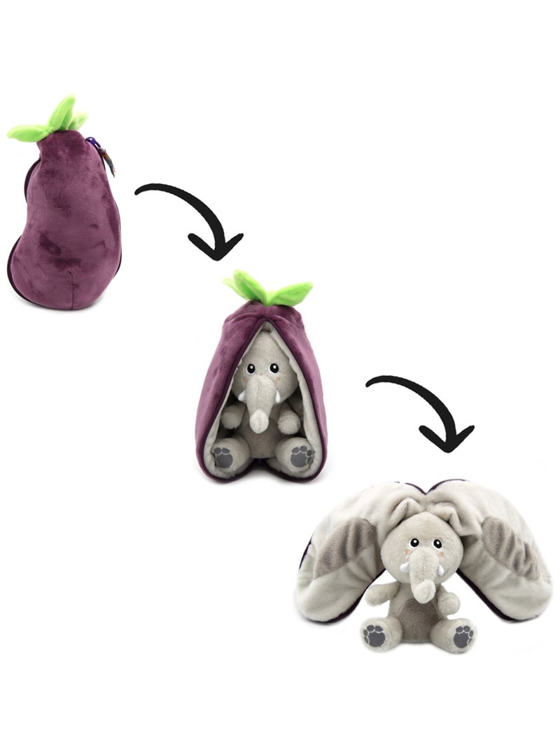 Peluche Flipetz Eléphant Aubergine Violet - Kiabi