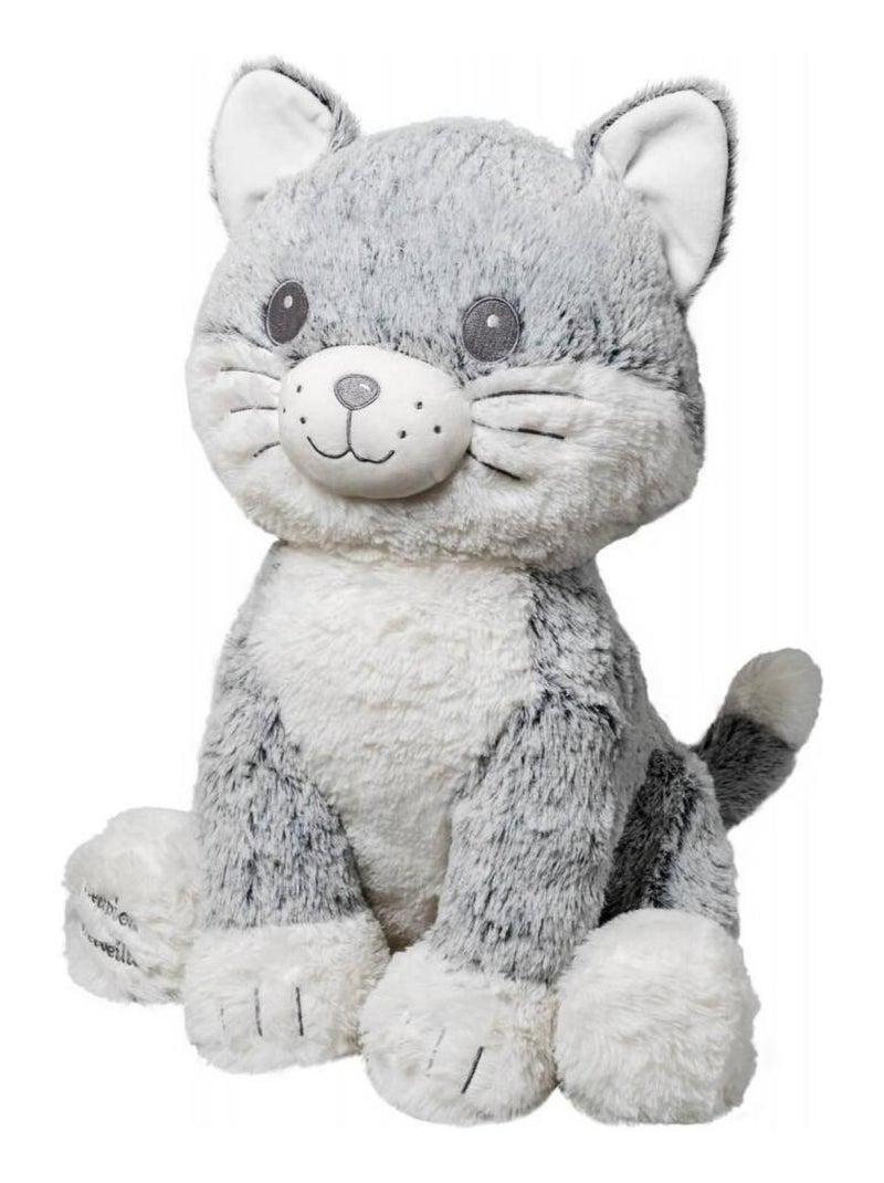 Peluche géante Chat Moustache - Made in France Gris - Kiabi